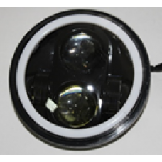 Фара светодиодная в алюминевом корпусе LD-CREE-4LED-40W 12-32V 5,75" White COMBO+габарит белый/желтый толщина 55mm