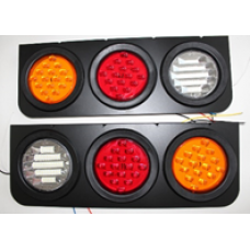 Фонари светодиодные задние на грузовики и прицепы 6D-72LED, 3секции, водонепроницаемые и ударопрочные 24V 446mm*160*25mm (компл-2шт)