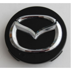 MAZDA (внешний диаметр 56, внутренний диаметр 56, высота 10) Колпачок на ступицу литого диска с логотипом (черный+хром) D018