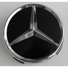MERCEDES (внешний диаметр 75, внутренний диаметр 74) Колпачок на ступицу литого диска с логотипом (черный) D055