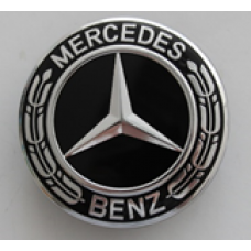 MERCEDES (внешний диаметр 75, внутренний диаметр 74) Колпачок на ступицу литого диска с логотипом (черный) D056