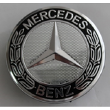 MERCEDES (внешний диаметр 75, внутренний диаметр 74) Колпачок на ступицу литого диска с логотипом (серебристый) D057