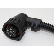 Разъём 7-контактный угловой герметичный гнездовой для фонарей и фар ГАЗ, КАМАЗ, МАЗ, MERCEDES, RENAULT, SCANIA с проводами в гофре