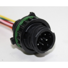 Разъём 7-контактный угловой герметичный штыревой для фонарей и фар ГАЗ, КАМАЗ, МАЗ с проводами в гофре