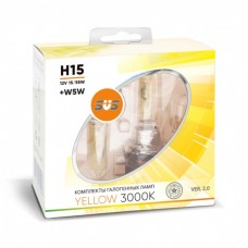 SVS. Комплект галогенных ламп серия Yellow 3000K H16 19W+W5W yellow, 2шт