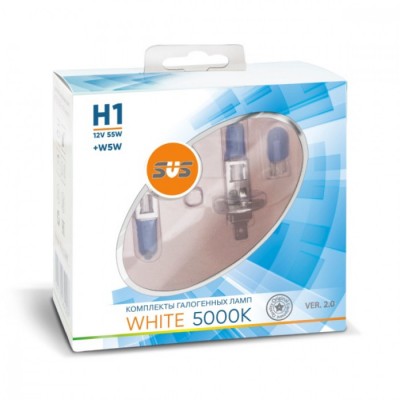 SVS. Комплект галогенных ламп серия White 5000K H27/881 55W+W5W , 2шт