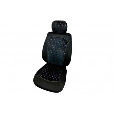 Чехлы MAXIMAL ROMB JJ-07-BLBG (5 мест) Велюр черный/шов бежевый