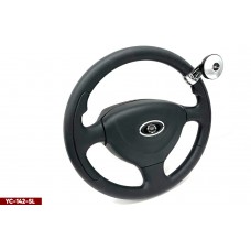 Автомобильная поворотная ручка-лентяйка на руль YC-142-SL серебристый