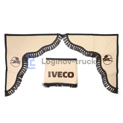 Ламбрекен лобового стекла + угол IVECO Эко кожа бежевый (24608)