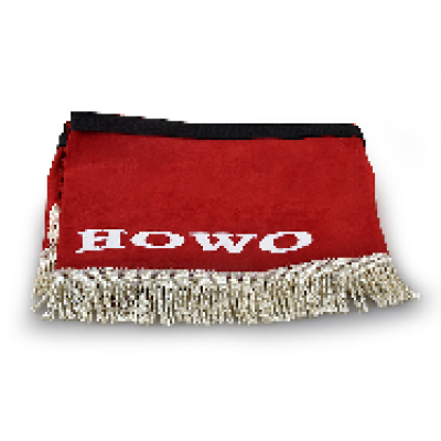 Ламбрекен лобового стекла  + угол HOWO (польская ткань)(13478) красный