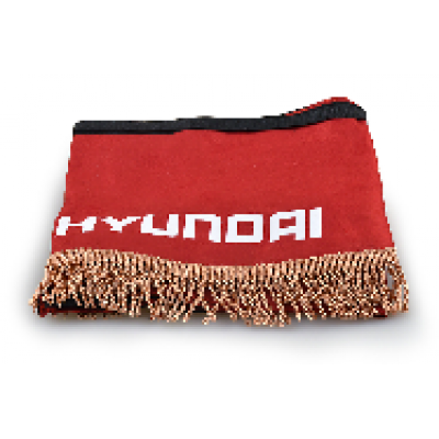 Ламбрекен лобового стекла  + угол HYUNDAI (польская ткань)(13482) красный