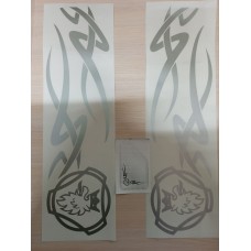 Наклейка "Scania" наружная/внутренняя, (цвет серебро), (комплект на две стороны), 40х46см 05479