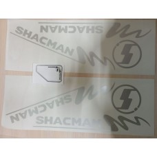 Наклейка "SHACMAN" наружная/внутренняя, (цвет серебро), (комплект на две стороны), 40х40см 08983