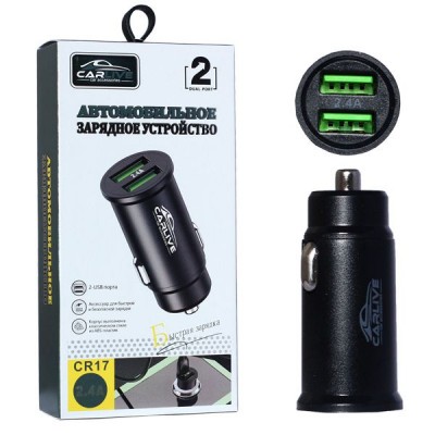 Автомобильное зарядное устройство Carlive CR17 5V/2.4A 2USB (Black)