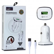 Автомобильное зарядное устройство Carlive GS13 QC3.0 5V/3A 1USB+Lightning 1000mm(White) B4814
