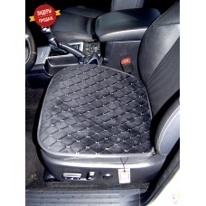 Накидка на сиденье нижняя MAXIMAL Алькантара ромб 50х54см JJ-36-BLBG черный/ шов бежевый