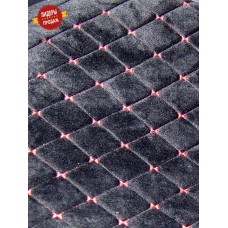 Накидка на сиденье нижняя MAXIMAL Алькантара ромб 50х54см JJ-36-BLRD черный/ шов красный