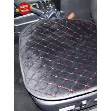 Накидка на сиденье нижняя MAXIMAL Алькантара ромб 50х54см JJ-36-BLRD черный/ шов красный