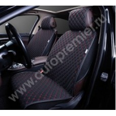 PRM 120 Накидки PREMIUM AUTOPREMIER, комплект передний 2 шт., чёрный/красная нить, жаккард