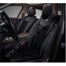 BRL 100 Накидки BRILLIANT AUTOPREMIER, передние 2шт., чёрный/серая нить, стёганая алькантара