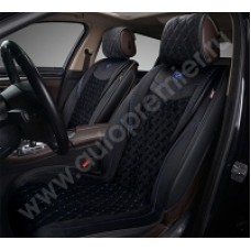BRL 110 Накидки BRILLIANT AUTOPREMIER, передние 2 шт., чёрный/синяя нить, стёганая алькантара