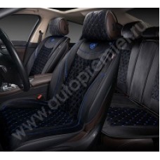 BRL 1100 Накидки BRILLIANT AUTOPREMIER, комплект 4шт., чёрный/синяя нить, стёганая алькантара