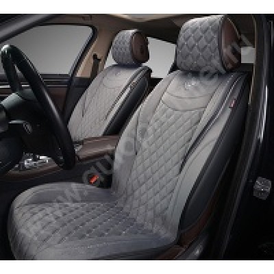 BRL 140 Накидки BRILLIANT AUTOPREMIER, передние 2шт., серый, стёганая алькантара