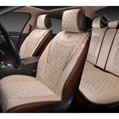 BRL 1600 Накидки BRILLIANT AUTOPREMIER, комплект 4шт., бежевый, стёганая алькантара