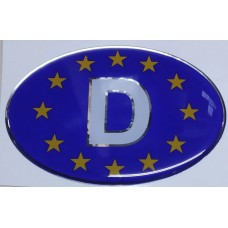Наклейка овал буква D со звездами (силикон)