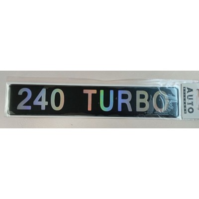 Наклейка (объемная) "240 TURBO" наружная металлизированная, (цвет черный), 5,5х27 см 03500