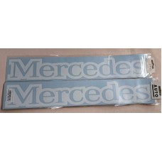 Наклейки (вырезанная) "MERCEDES" ( 8,5х50см), (комплект 2шт.) белый