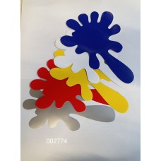 Наклейка "Клякса №1" наружная, (цвета ассорти), (комплект 10шт.) 13х20,5 см 00210