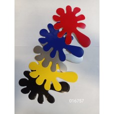 Наклейка "Клякса №1" наружная, (цвета ассорти), (комплект 10шт.) 9х13 см 00204