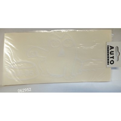 Наклейка (вырезанная) "Simon's Cat 95 правый" наружная, (цвет белый), 12х25 см 06846