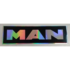 Наклейка "Эмблема MAN" наружная голографическая, 9х31 см, чёрный фон 08469