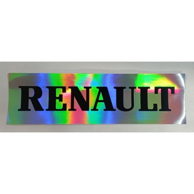 Наклейка "Эмблема RENAULT" наружная голографическая, 9х31 см, серебряный фон 08474