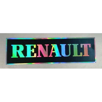 Наклейка "Эмблема RENAULT" наружная голографическая, 9х31 см, чёрный фон 08475