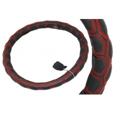 Оплетка руля "Altezza" 223 (М) красная строчка, кожзаменитель, 37-39см. Подходит на иномарки, ВАЗ 2108-21099, 2110-2112, 2113-2115