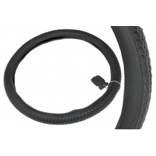 Оплетка руля "Altezza" 8210В (L) экокожа черная не полная косичка, 39-41см. Подходит на иномарки, ВАЗ 2101-2107, Волга, Соболь