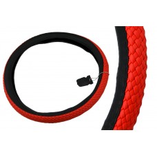 Оплетка руля "Altezza" 8210В (М) экокожа черная, красная не полная косичка, 37-39см. Подходит на иномарки, ВАЗ 2108-21099, 2110-2112, 2113-2115