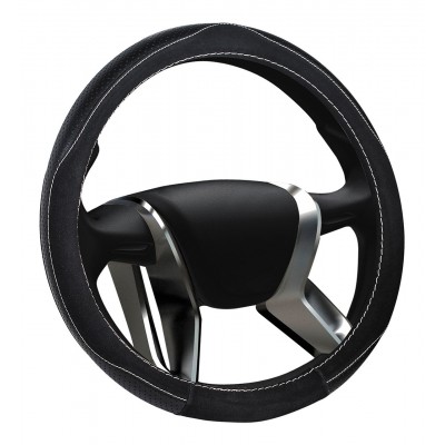 Чехол руля замшевая Alaska чёрный М