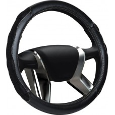 Чехол руля кожаный Nebraska черный М