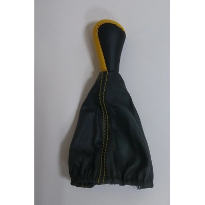 Ручка КПП универс.черная с черным чехлом, кожа