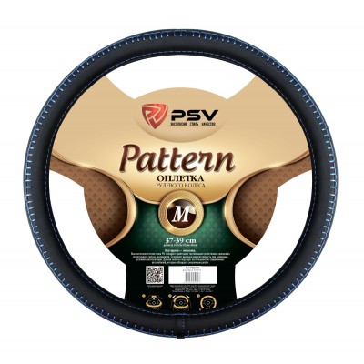 Оплетка на руль  PSV PATTERN Fiber (Черный/Отстрочка синяя) M, экокожа