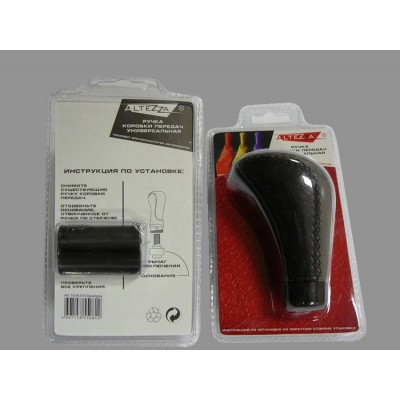 Ручка КПП MS2305 экокожа чёрно-серая MS2305
