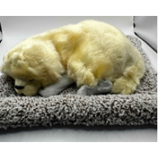 Игрушка-антистресс в машину "Спящая собачка" желтая (коврик 25см х 22см) O-020