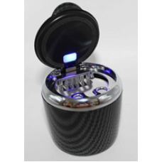 Пепельница с подсветкой в авто CARBON (керамический съёмный стакан) БЕЗ ЛОГОТИПА D271