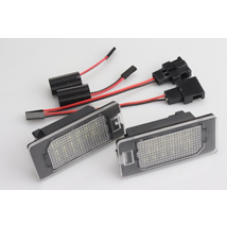 Светодиодные фонари подсветки номерного знака для VW, AUDI, SKODA  3W 12V (компл - 2 шт) OEM: 6M2A13550AA, 6M2A13550AB, 6M2A13550AC, 5105886, 1423046, 1504964, PZD0110