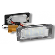 Светодиодные фонари подсветки номерного знака для VOLKSWAGEN, SKODA 3W 12V (компл - 2 шт) OEM: 16D 943 021, 5 NO 943 021, 5N0 943021 A, 5N0 943 021 B, PZD0089