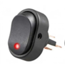 Выключатель клавишный 3-контактный 12V (3с) ON-OFF Красный с точечной подсветкой Q114